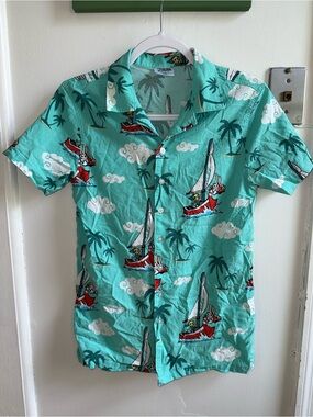 Nintendo Zelda Wind Waker Link Hawaiian Button Down Shirt XS